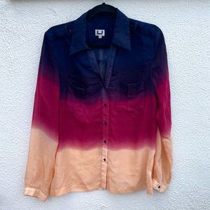 Women's EU 42 Adolfo Dominguez Multi Color Ombre Utility Blouse